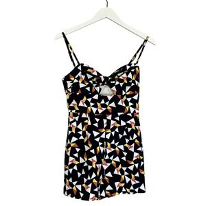 Anthropologie‎ Yimi Kim Romper Cutout Geometric Print Sleeveless Party XXS